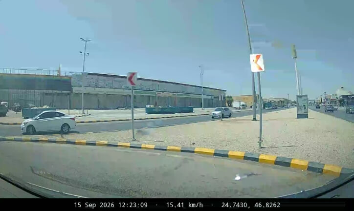 Dash-cam footage of the reviewed trip
